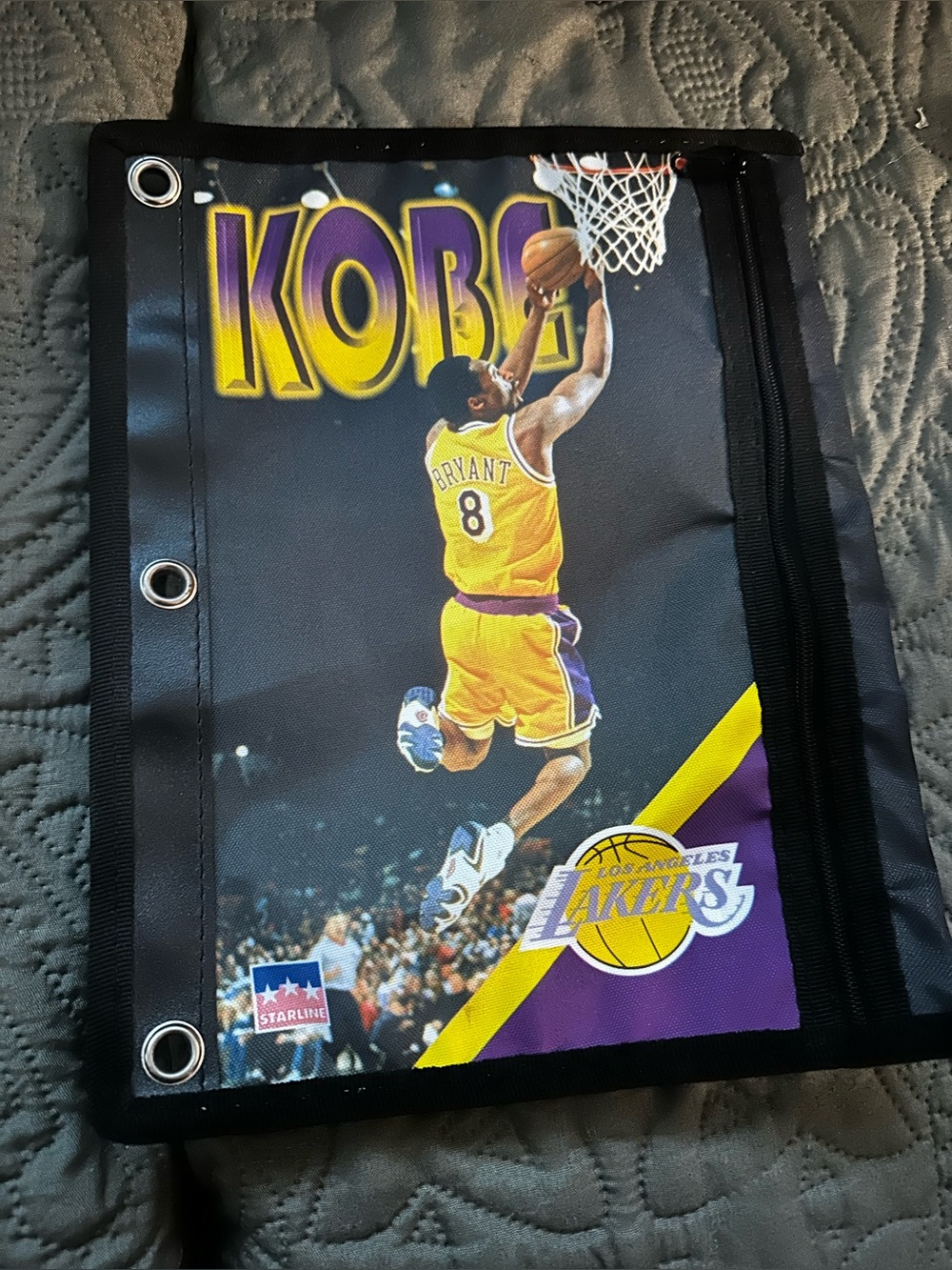 Vintage RARE Kobe Bryant Los Angeles Lakers Binder pencil pouch